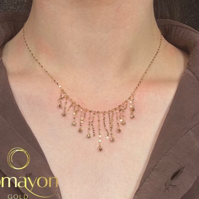 گردنبند شرابه ای آویز دار گوی