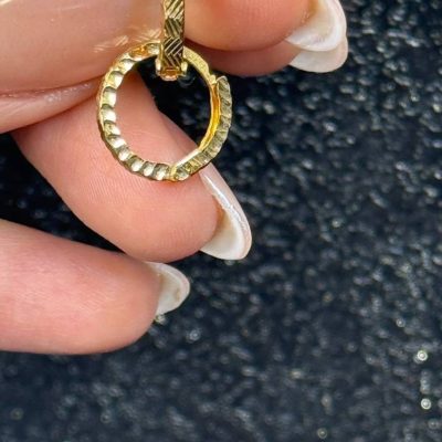 گوشواره حلقه ای تراش زیگ زاگ