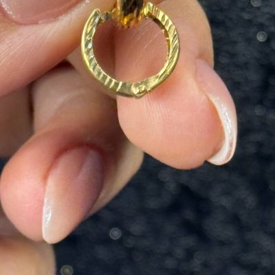 گوشواره حلقه ای تراش خطی آیینه ای