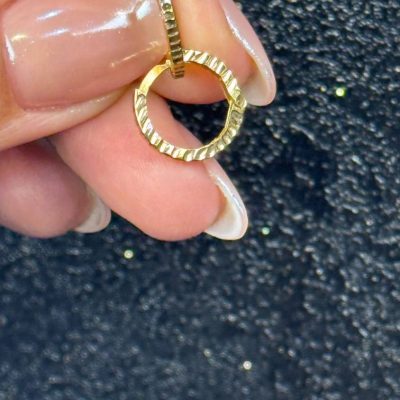 گوشواره حلقه ای تراشدار آیینه ای