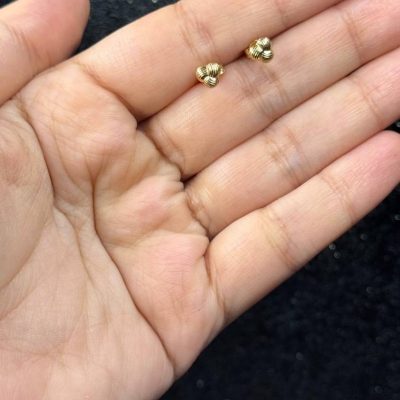 گوشواره کلم با چفت طلا