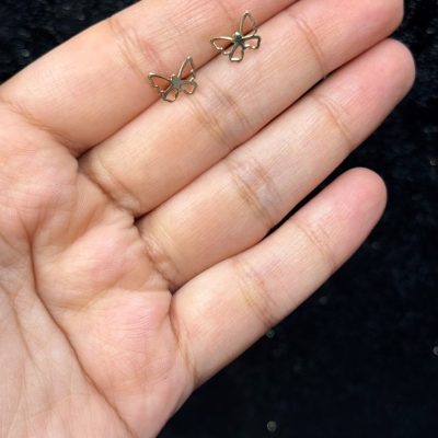 گوشواره میخی پروانه توخالی