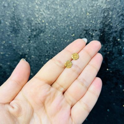 گوشواره میخی گرد تراشدار